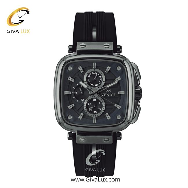 ساعت مچی اورجینال مردانه ونیز سه موتوره فول تایم تیتانیوم | مشکی| سرمه ای-دودی|تیتانیوم| کد رفرنس V801384602
