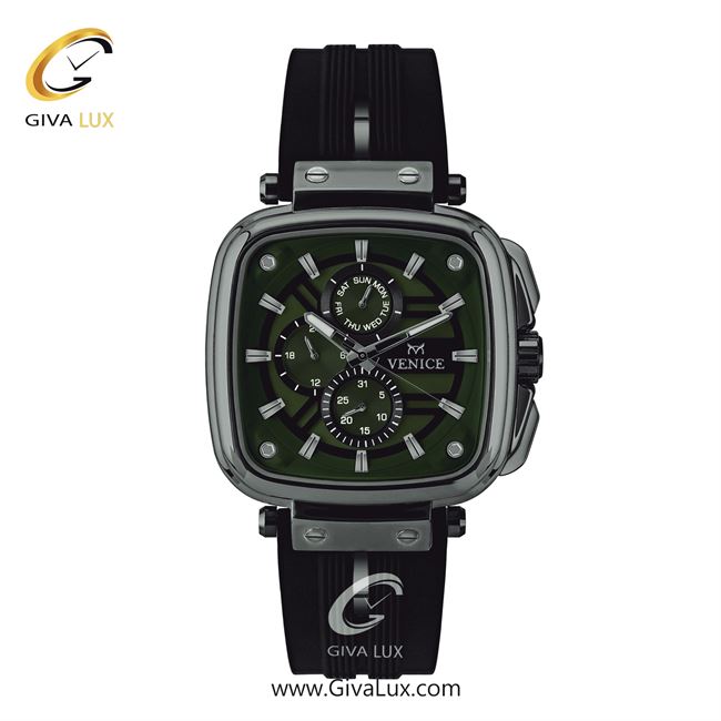ساعت مچی اورجینال مردانه ونیز سه موتوره فول تایم تیتانیوم | مشکی| زیتونی| کد رفرنس V801384902