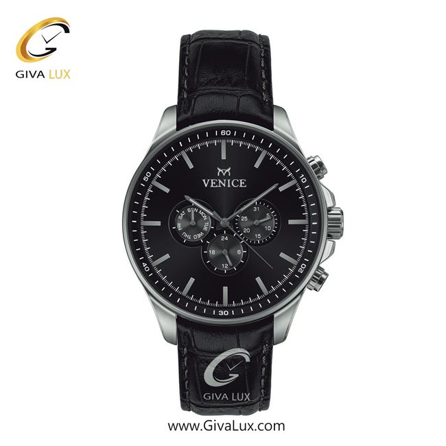 ساعت مچی اورجینال مردانه ونیز سه موتوره فول تایم نقره ای | مشکی| مشکی| کد رفرنس V801391502