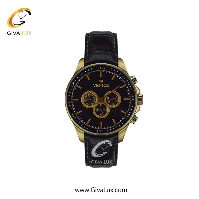 ساعت مچی اورجینال زنانه ونیز سه موتوره فول تایم طلایی | مشکی| مشکی| کد رفرنس V801392501