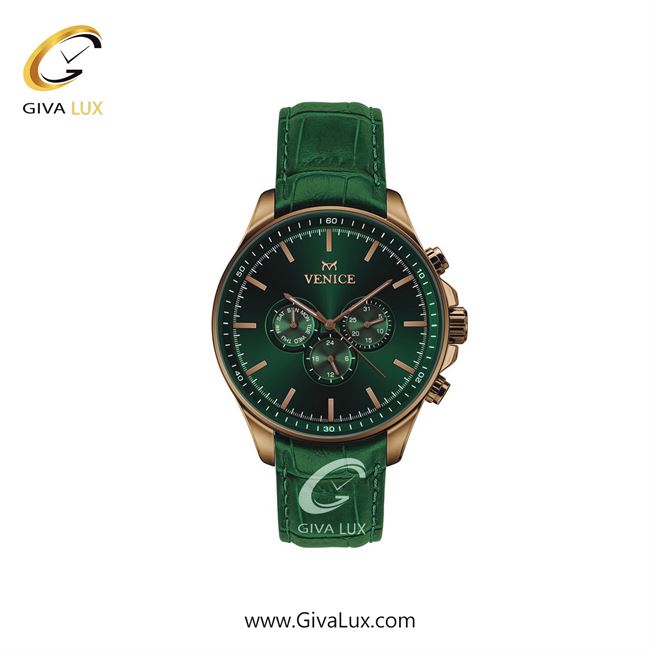 ساعت مچی اورجینال زنانه ونیز سه موتوره فول تایم رزگلد | سبز| سبز| کد رفرنس V801393701