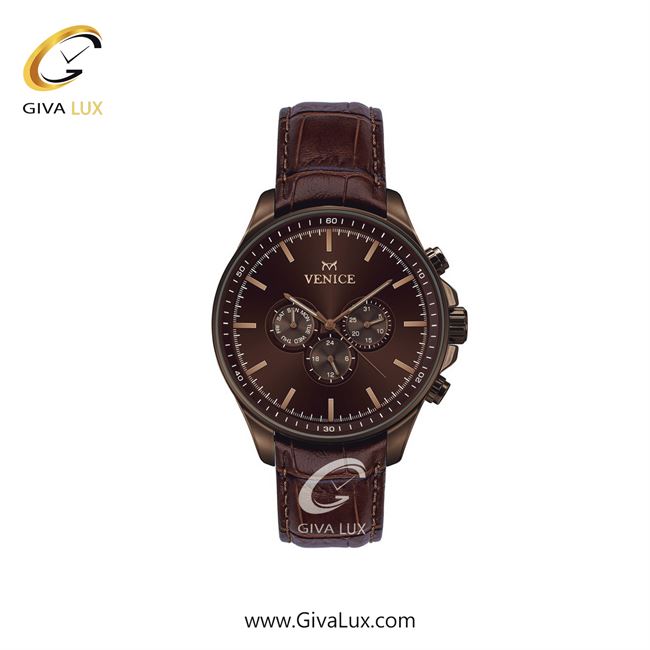 ساعت مچی اورجینال زنانه ونیز سه موتوره فول تایم کافی | قهوه ای| کافی| کد رفرنس V801393901