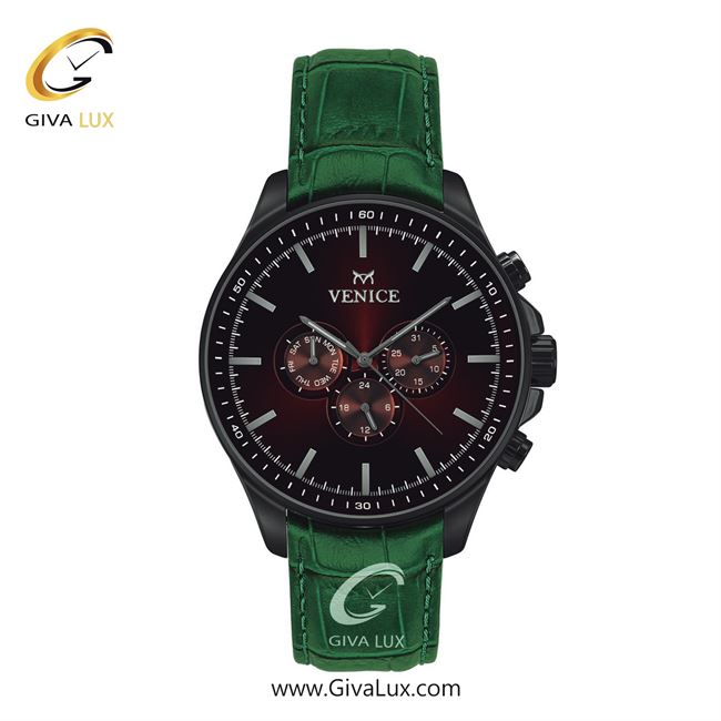 ساعت مچی اورجینال مردانه ونیز سه موتوره فول تایم تیتانیوم | سبز| زرشکی| کد رفرنس V801394302