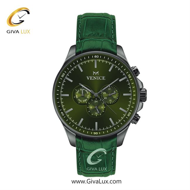 ساعت مچی اورجینال مردانه ونیز سه موتوره فول تایم تیتانیوم | سبز| زیتونی| کد رفرنس V801394902