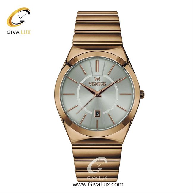ساعت مچی اورجینال مردانه ونیز رزگلد | رزگلد| نقره ای| کد رفرنس V801403102