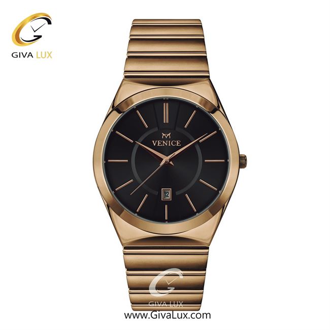ساعت مچی اورجینال مردانه ونیز رزگلد | رزگلد| مشکی| کد رفرنس V801403402