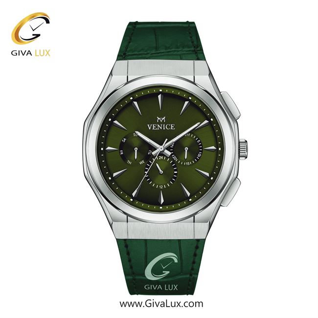ساعت مچی اورجینال مردانه ونیز سه موتوره فول تایم نقره ای | سبز| زیتونی| کد رفرنس V801411802