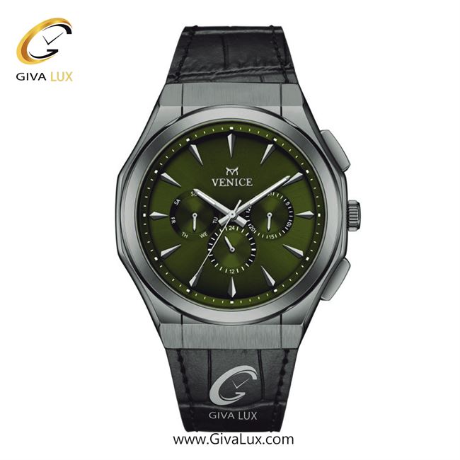 ساعت مچی اورجینال مردانه ونیز سه موتوره فول تایم تیتانیوم | مشکی| زیتونی| کد رفرنس V801414902