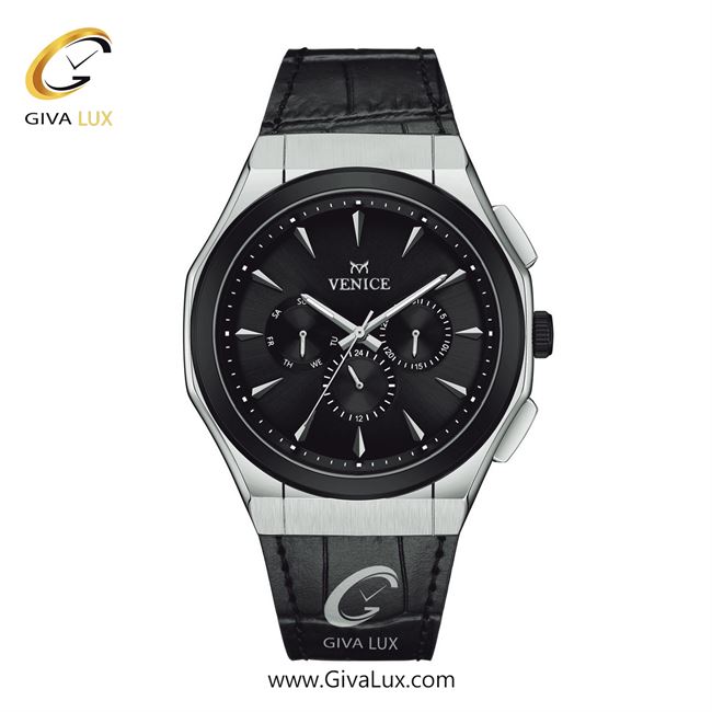 ساعت مچی اورجینال مردانه ونیز سه موتوره فول تایم نقره ای-مشکی | مشکی| مشکی| کد رفرنس V801417302