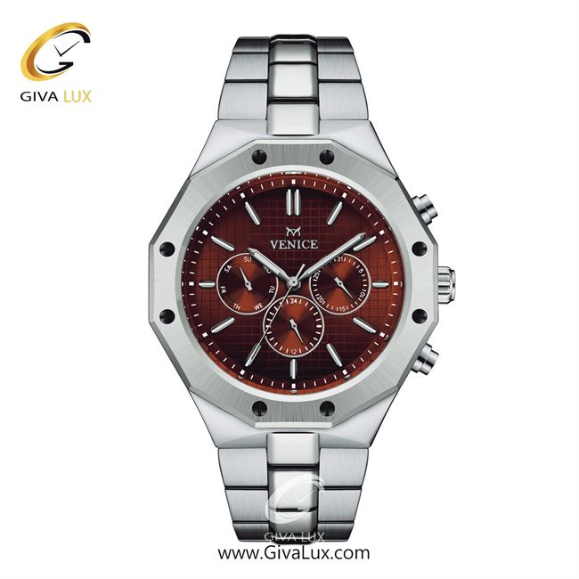 ساعت مچی اورجینال مردانه ونیز سه موتوره فول تایم نقره ای | نقره ای| مسی| کد رفرنس V801421712