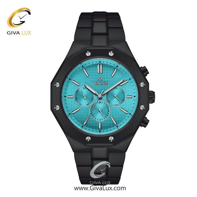 ساعت مچی اورجینال مردانه ونیز سه موتوره فول تایم تیتانیوم | تیتانیوم(زغالی)| سبزآبی| کد رفرنس V801424202