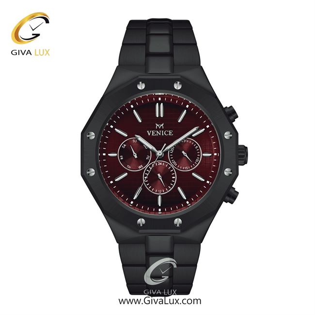 ساعت مچی اورجینال مردانه ونیز سه موتوره فول تایم تیتانیوم | تیتانیوم(زغالی)| زرشکی| کد رفرنس V801424302
