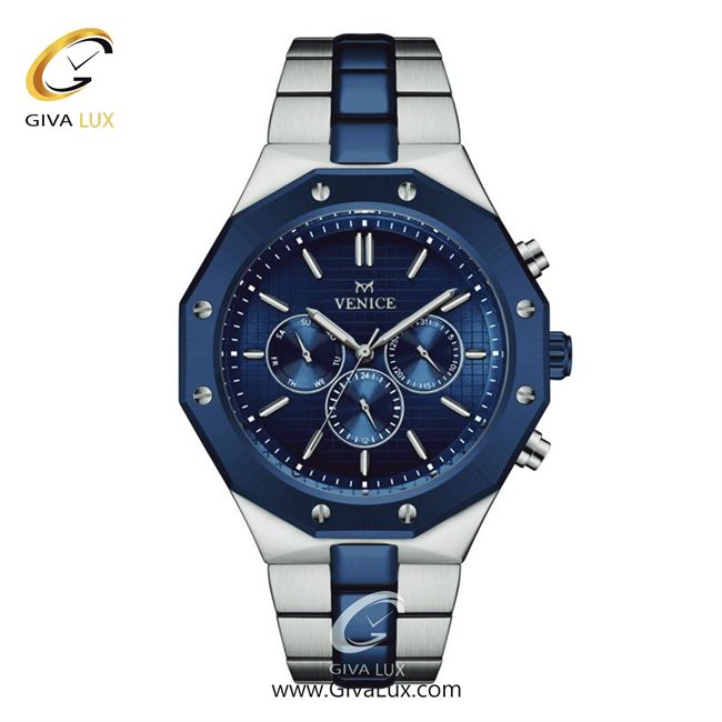 ساعت مچی اورجینال مردانه ونیز سه موتوره فول تایم نقره ای-سرمه ای | نقره ای-سرمه ای| سرمه ای| کد رفرنس V801427802