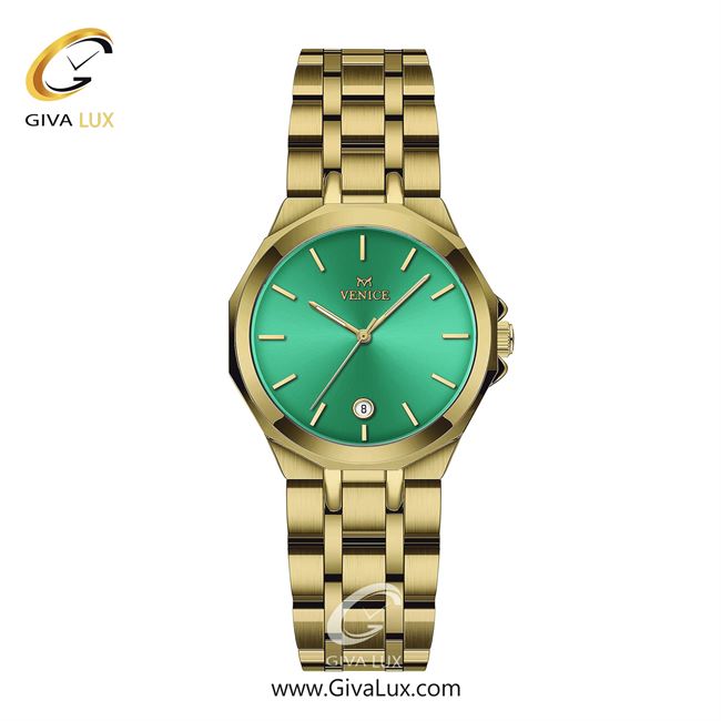 ساعت مچی اورجینال زنانه ونیز طلایی | طلایی| سبز| کد رفرنس V801452811