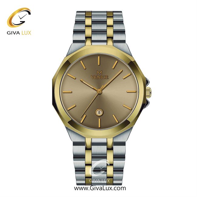ساعت مچی اورجینال مردانه ونیز طلایی-نقره ای | طلایی-نقره ای| خاکی| کد رفرنس V801455402