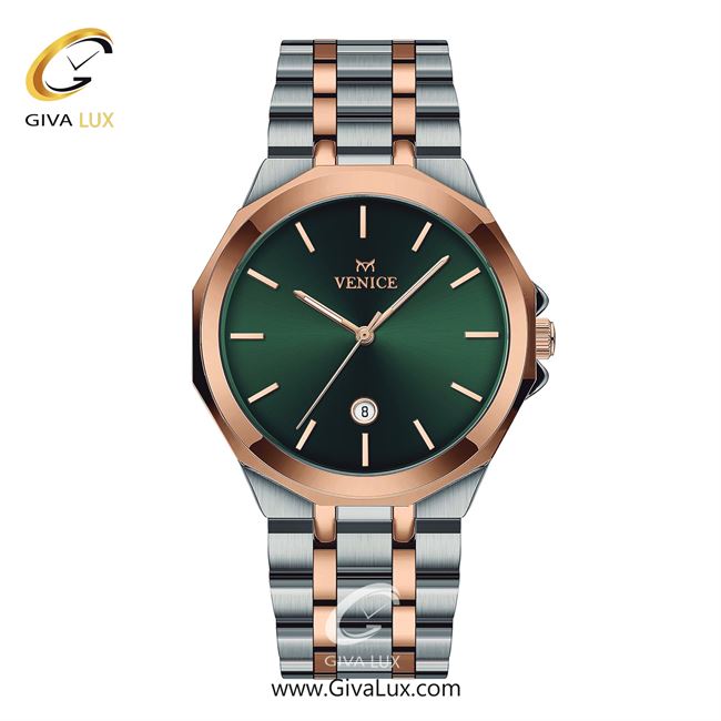 ساعت مچی اورجینال مردانه ونیز نقره ای-رزگلد | نقره ای-رزگلد| سبز| کد رفرنس V801456502