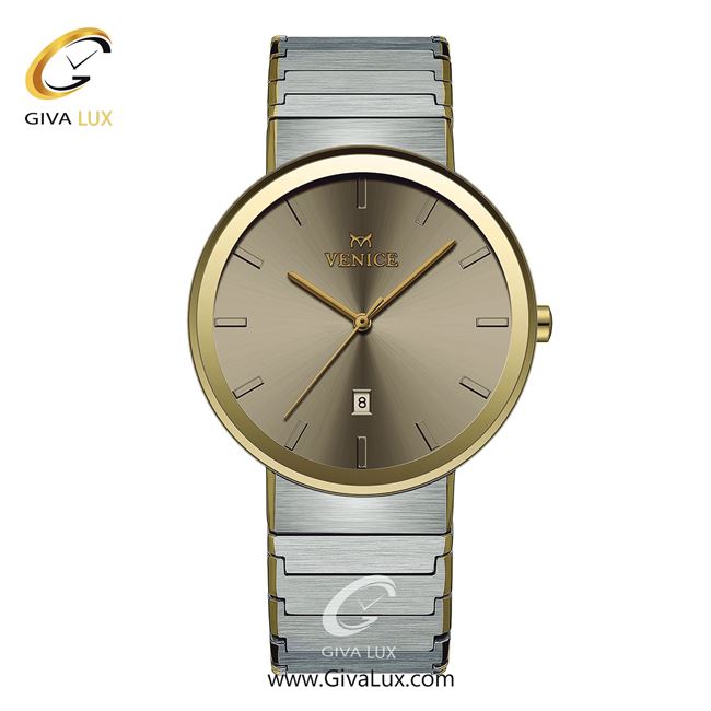 ساعت مچی اورجینال مردانه ونیز طلایی | نقره ای| خاکی| کد رفرنس V801465412