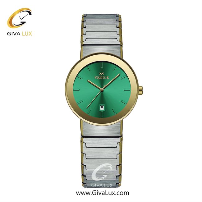 ساعت مچی اورجینال زنانه ونیز طلایی | نقره ای| سبز| کد رفرنس V801465711