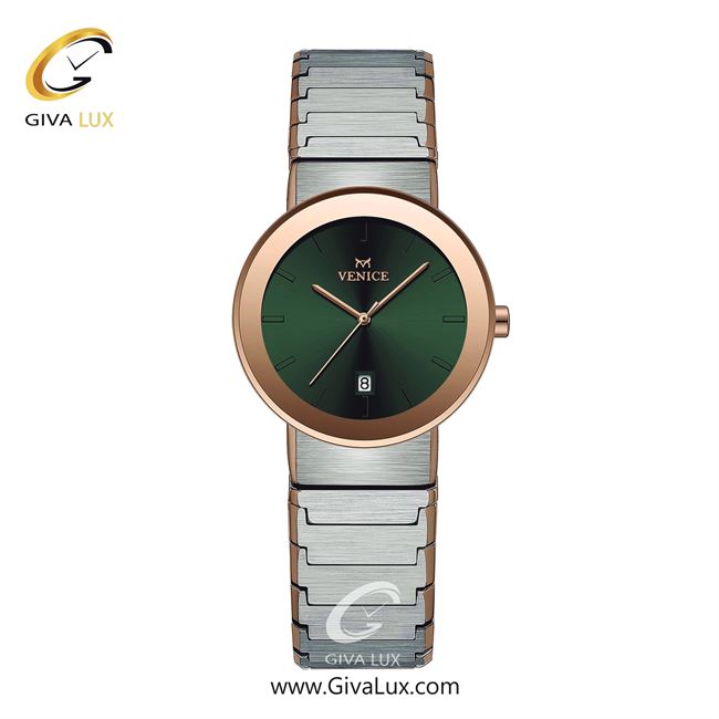 ساعت مچی اورجینال زنانه ونیز رزگلد | نقره ای| سبز| کد رفرنس V801466501