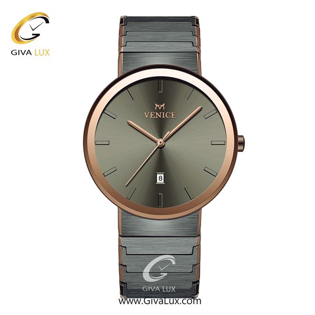 ساعت مچی اورجینال مردانه ونیز رزگلد | تیتانیوم| دودی|تیتانیوم| کد رفرنس V801468202