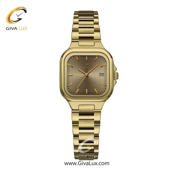ساعت مچی اورجینال زنانه ونیز طلایی | طلایی| خاکی| کد رفرنس V801472301