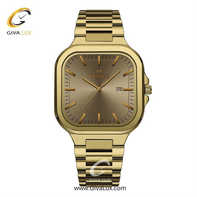 ساعت مچی اورجینال مردانه ونیز طلایی | طلایی| خاکی| کد رفرنس V801472302