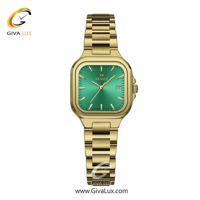 ساعت مچی اورجینال زنانه ونیز طلایی | طلایی| سبز| کد رفرنس V801472811