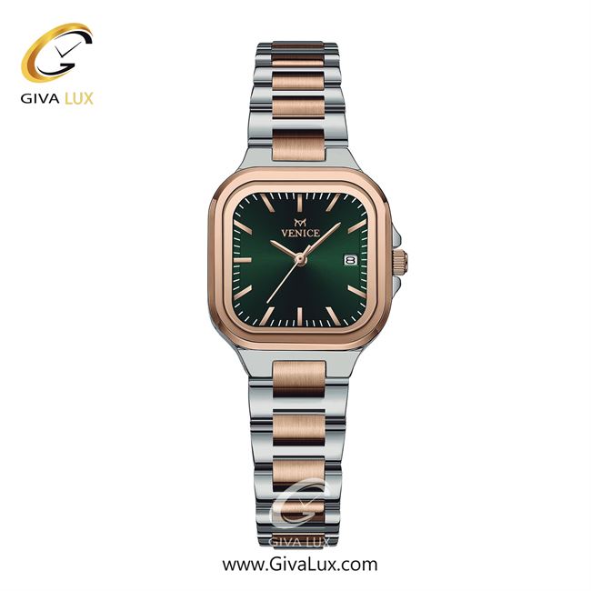 ساعت مچی اورجینال زنانه ونیز نقره ای-رزگلد | رزگلد-نقره ای| سبز یشمی تیره| کد رفرنس V801476501