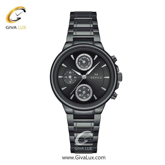 ساعت مچی اورجینال زنانه ونیز سه موتوره فول تایم تیتانیوم | تیتانیوم| دودی|تیتانیوم| کد رفرنس V801544601