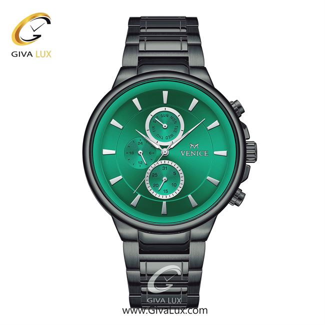 ساعت مچی اورجینال مردانه ونیز سه موتوره فول تایم تیتانیوم | تیتانیوم| سبزآبی| کد رفرنس V801544812