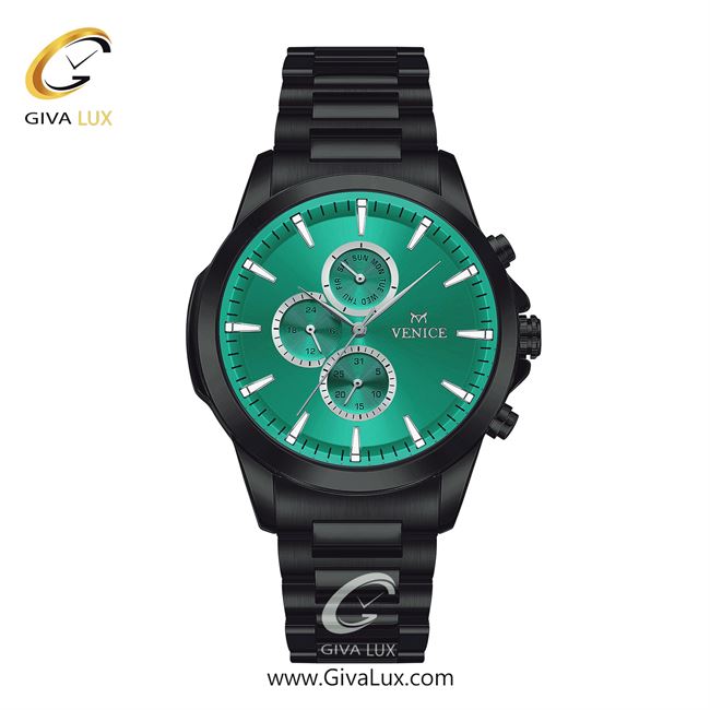 ساعت مچی اورجینال مردانه ونیز سه موتوره فول تایم تیتانیوم | تیتانیوم(زغالی)| سبزآبی| کد رفرنس V801624512