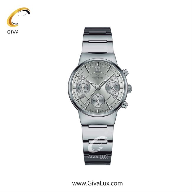 ساعت مچی اورجینال زنانه ونیز سه موتوره فول تایم نقره ای | نقره ای| نقره ای| کد رفرنس V801661101