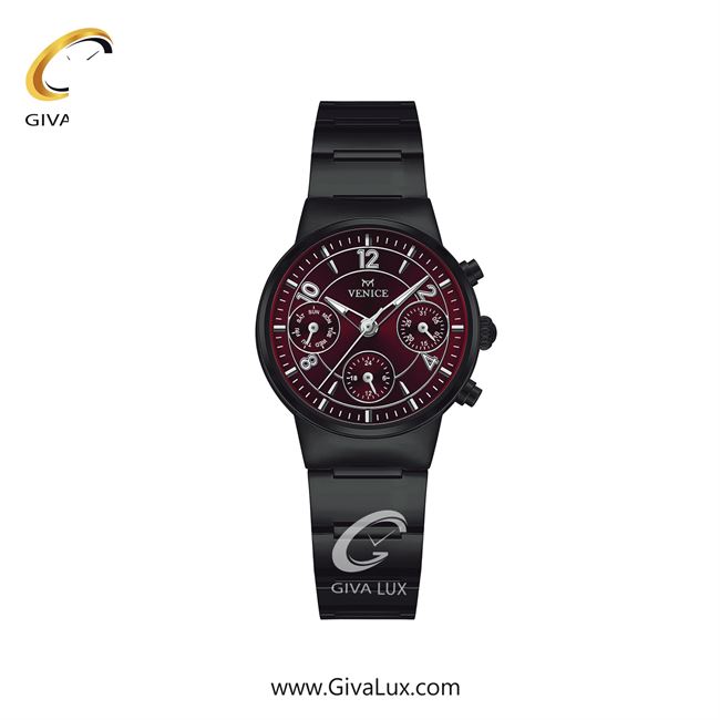 ساعت مچی اورجینال زنانه ونیز سه موتوره فول تایم مشکی | مشکی| زرشکی| کد رفرنس V801664301