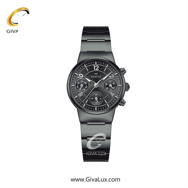 ساعت مچی اورجینال زنانه ونیز سه موتوره فول تایم تیتانیوم | تیتانیوم| دودی|تیتانیوم| کد رفرنس V801664601