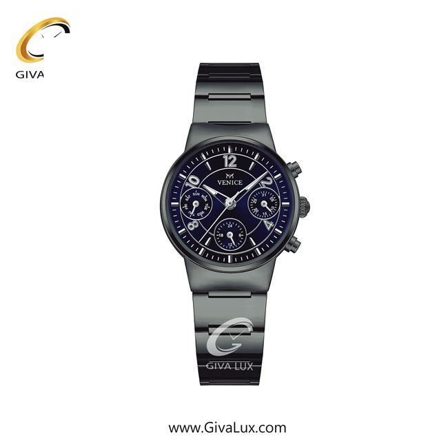 ساعت مچی اورجینال زنانه ونیز سه موتوره فول تایم تیتانیوم | تیتانیوم| سرمه ای| کد رفرنس V801664801