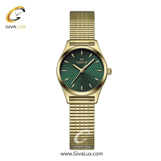 ساعت مچی اورجینال زنانه ونیز طلایی | طلایی| سبز یشمی تیره| کد رفرنس V801722801