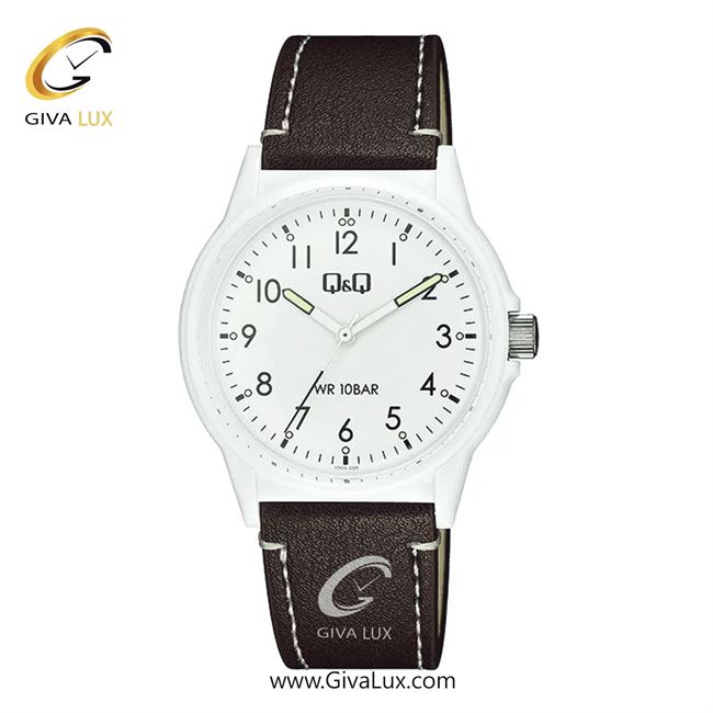 ساعت مچی اورجینال مردانه کیو اند کیو Q&Q سفید | قهوه ای| سفید| کد رفرنس V00A-009VY