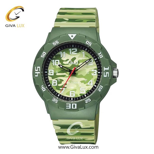 ساعت مچی اورجینال مردانه کیو اند کیو Q&Q سبز | چریکی| چریکی| کد رفرنس V02A-011VY