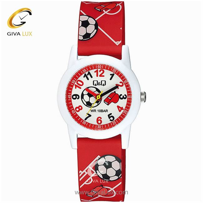 ساعت مچی اورجینال بچه گانه کیو اند کیو Q&Q سفید | قرمز| سفید| کد رفرنس V22A-010VY