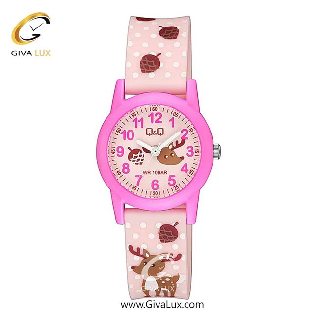 ساعت مچی اورجینال بچه گانه کیو اند کیو Q&Q صورتی | صورتی| صورتی| کد رفرنس V22A-015VY