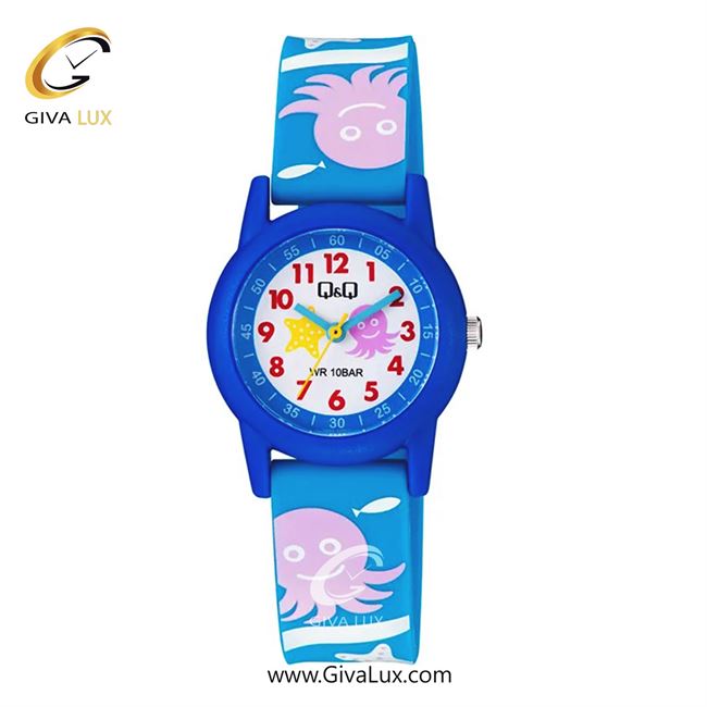 ساعت مچی اورجینال بچه گانه کیو اند کیو Q&Q آبی | آبی| سفید-آبی| کد رفرنس V22A-022VY