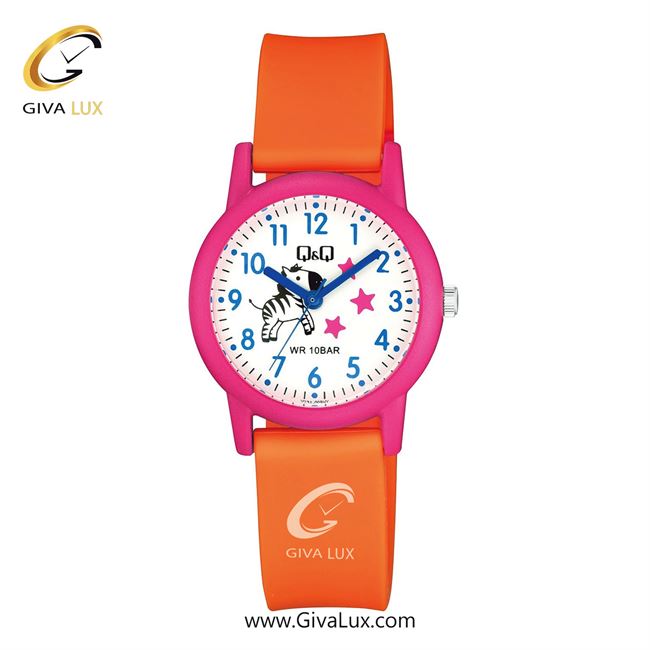ساعت مچی اورجینال بچه گانه کیو اند کیو Q&Q سرخابی | نارنجی| سفید| کد رفرنس V23A-009VY