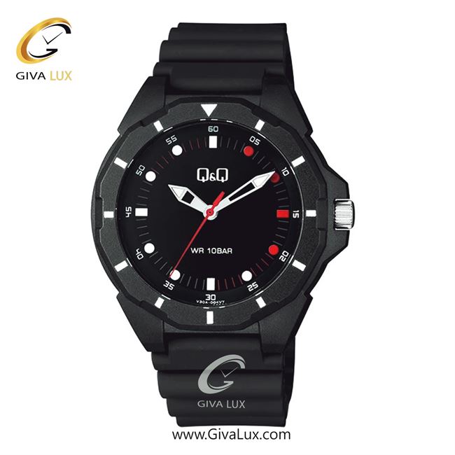 ساعت مچی اورجینال مردانه کیو اند کیو Q&Q مشکی | مشکی| مشکی| کد رفرنس V30A-004VY