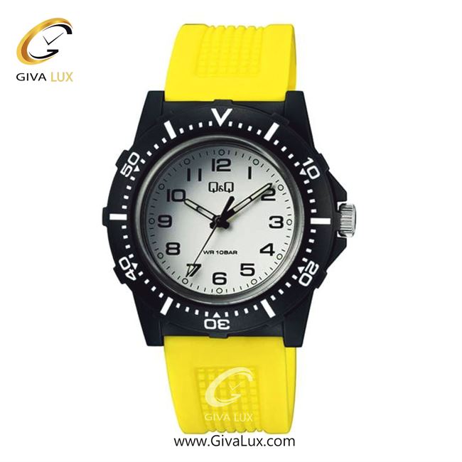 ساعت مچی اورجینال مردانه کیو اند کیو Q&Q مشکی | زرد| سفید| کد رفرنس V32A-007VY