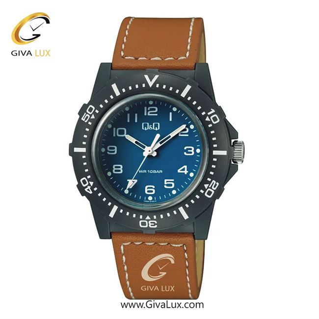 ساعت مچی اورجینال مردانه کیو اند کیو Q&Q مشکی | قهوه ای| آبی| کد رفرنس V32A-010VY