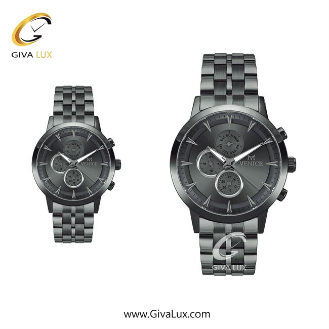 ساعت مچی اورجینال ست ونیز سه موتوره فول تایم تیتانیوم | تیتانیوم| دودی|تیتانیوم| کد رفرنس V800014603