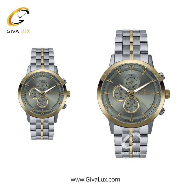 ساعت مچی اورجینال ست ونیز سه موتوره فول تایم نقره ای-طلایی | نقره ای-طلایی| دودی|تیتانیوم| کد رفرنس V800015303