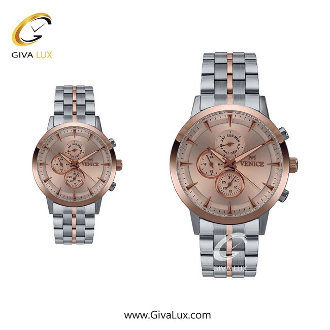 ساعت مچی اورجینال ست ونیز سه موتوره فول تایم نقره ای-رزگلد | نقره ای-رزگلد| رزگلد| کد رفرنس V800016103