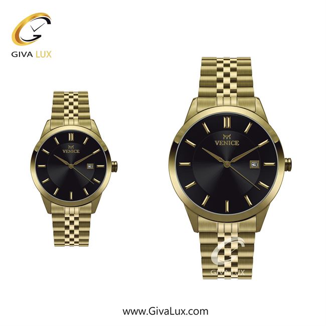 ساعت مچی اورجینال ست ونیز طلایی | طلایی| مشکی| کد رفرنس V800172503