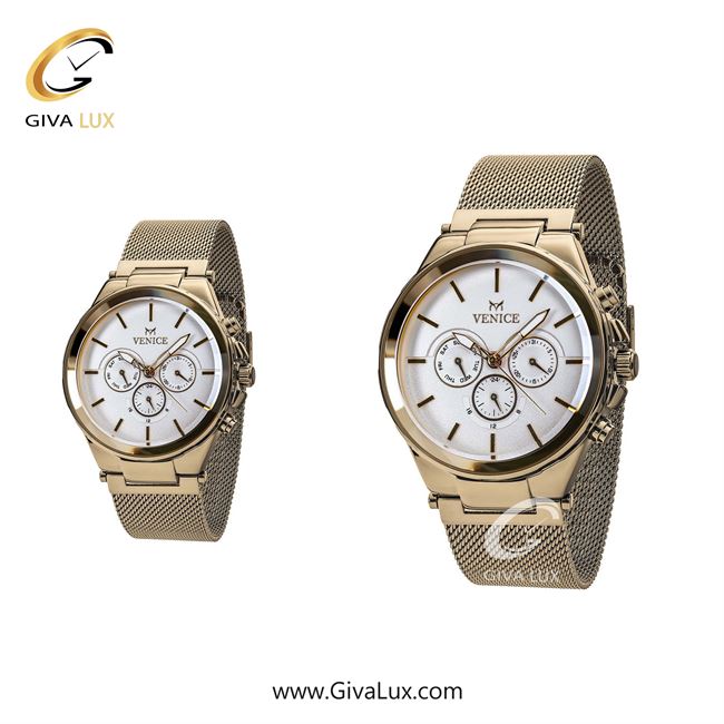 ساعت مچی اورجینال ست ونیز سه موتوره فول تایم طلایی | طلایی| نقره ای| کد رفرنس V800872103